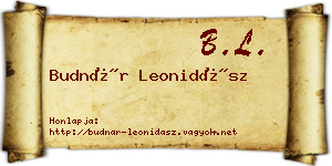 Budnár Leonidász névjegykártya